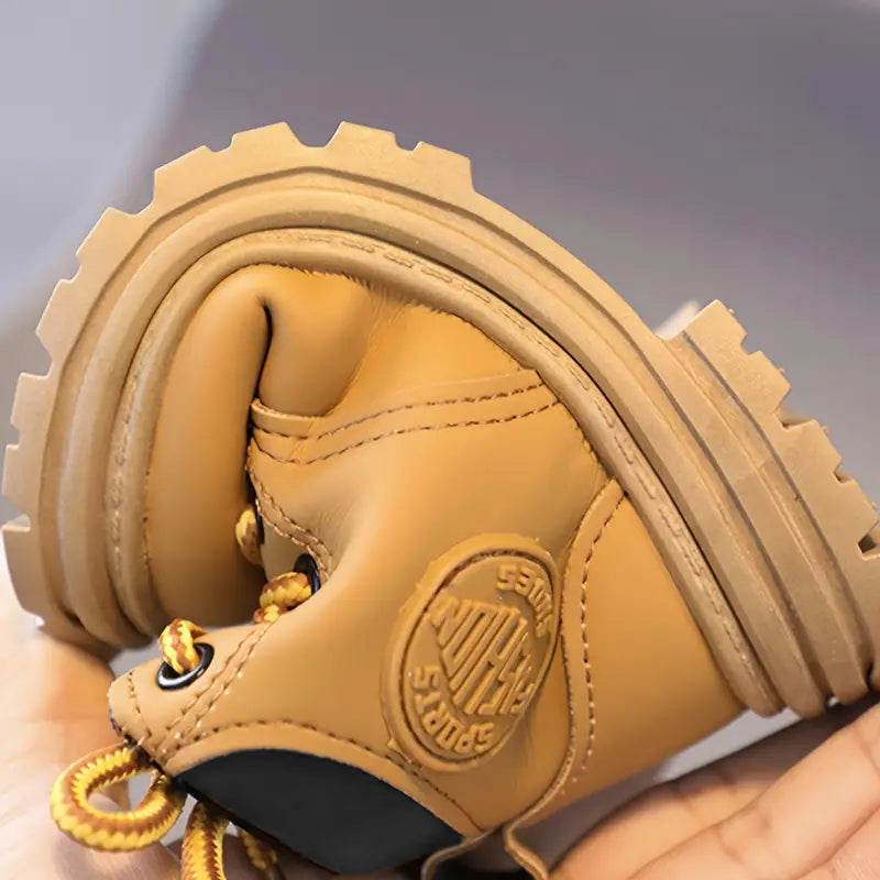 Comfort and Durability: Khaki Kids' Low Tube Zipper Boots for Boys and Girls - IRRAKIDS