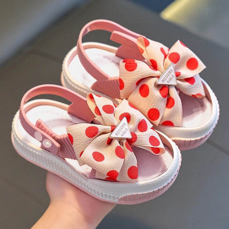 Summer Princess: Little Girls' Net Open-Toe Sandals with bowknot - IRRAKIDS