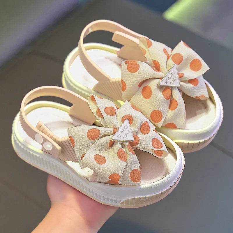 Summer Princess: Little Girls' Net Open-Toe Sandals with bowknot - IRRAKIDS