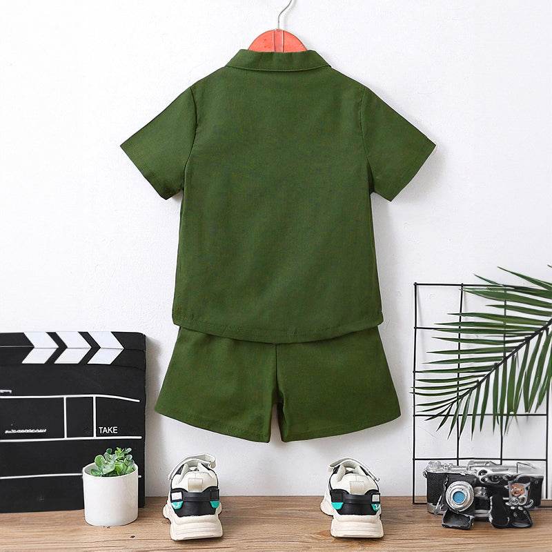 Summer Vibes: Linen Casual Cool 2pcs Set with Badge Letter Print - IRRAKIDS