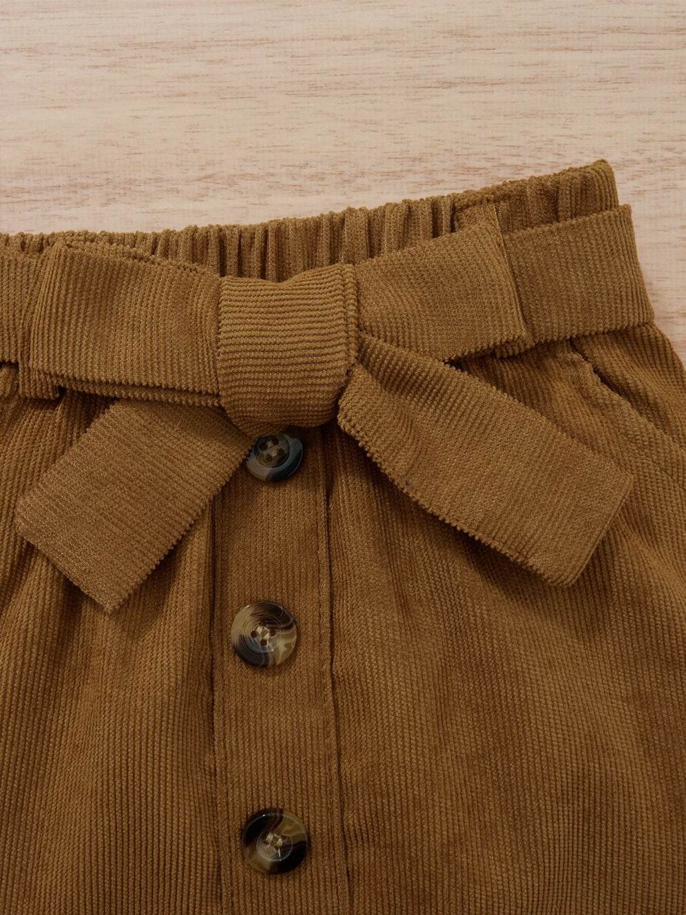 2 pcs Toddler Kids Baby Girl Ruffle Long Sleeve Sweatshirt Top Mini Pleated Skirt Set - IRRAKIDS