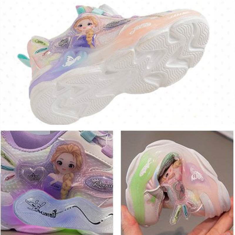 Frozen Magic: Disney Girls' Winter Sneakers , Breathable Design, and Leather Top for Stylish look! - IRRAKIDS