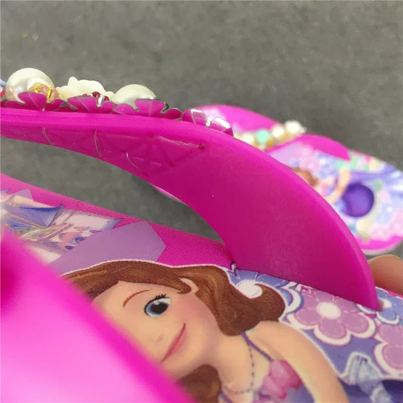 Sandales d'été princesse pour filles avec perles et roses – Confort élégant