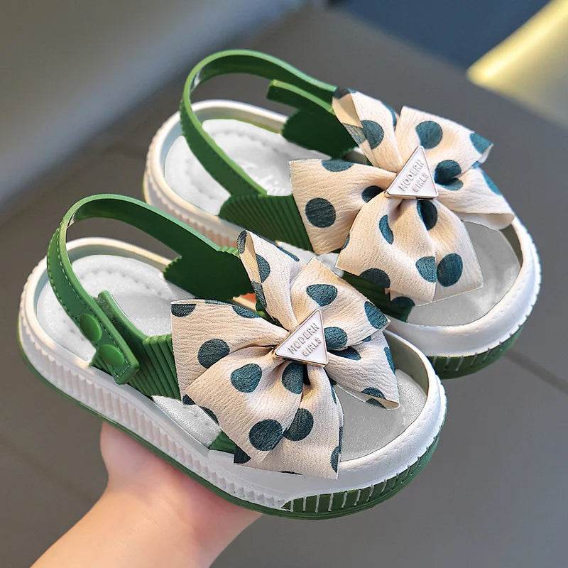 Summer Princess: Little Girls' Net Open-Toe Sandals with bowknot - IRRAKIDS