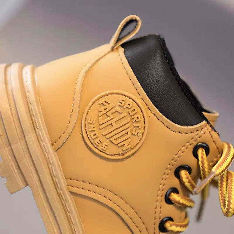 Comfort and Durability: Khaki Kids' Low Tube Zipper Boots for Boys and Girls - IRRAKIDS