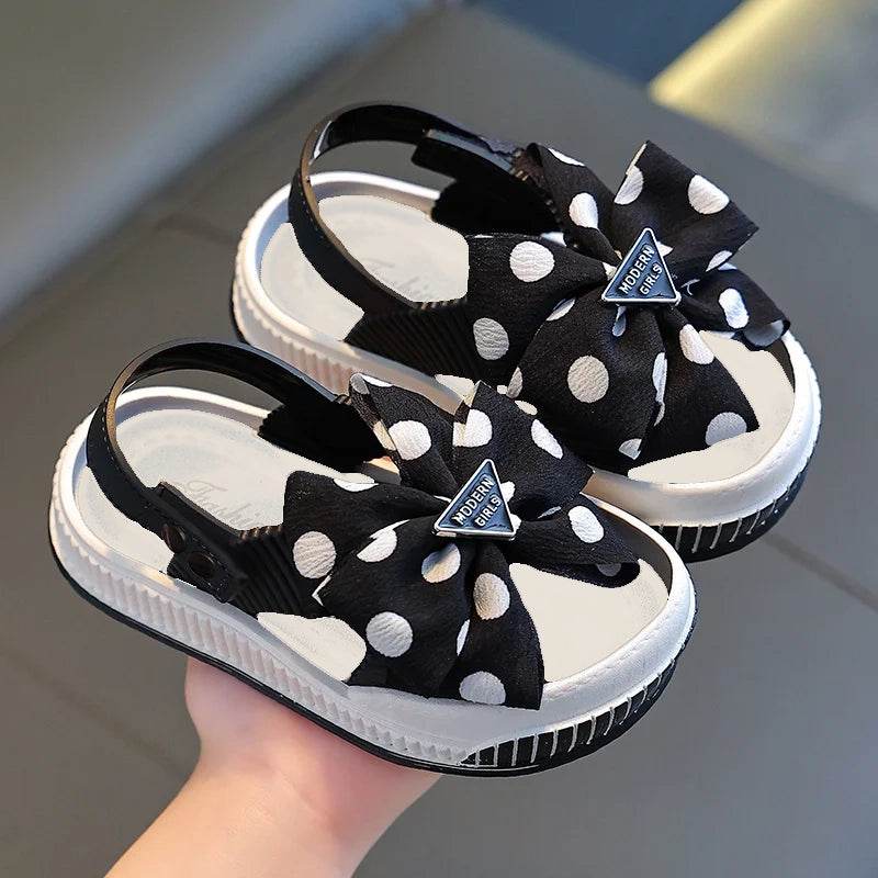 Summer Princess: Little Girls' Net Open-Toe Sandals with bowknot - IRRAKIDS