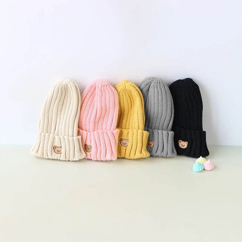 Adorable Bear Bliss: Cute Cartoon Soft Knit Beanies for Kids - Cozy Autumn & Winter Fashion - IRRAKIDS
