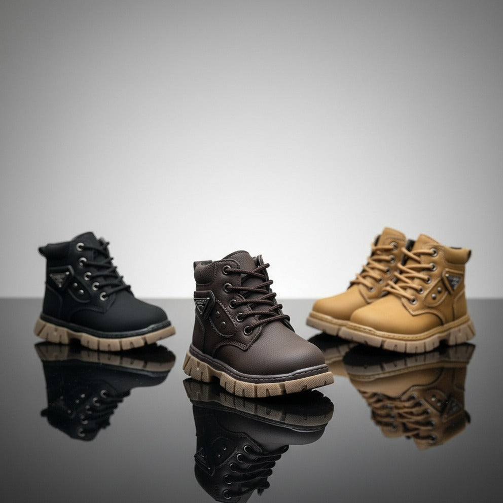 Boys' Rugged Lace-Up Ankle Boots — Product image: