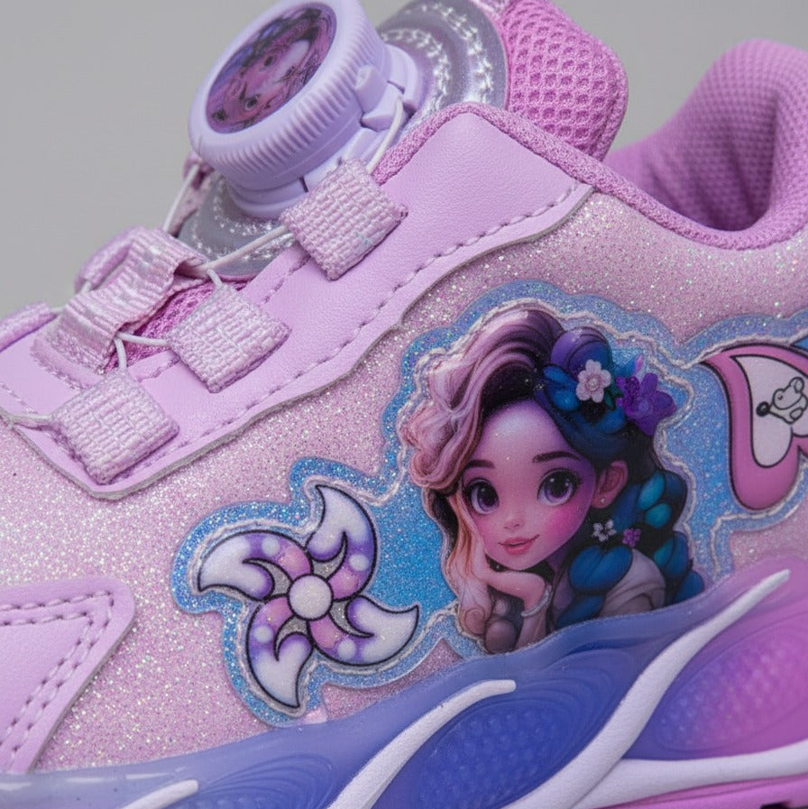 Girls’ Glitter Princess Graphic Sneakers — Product image:
