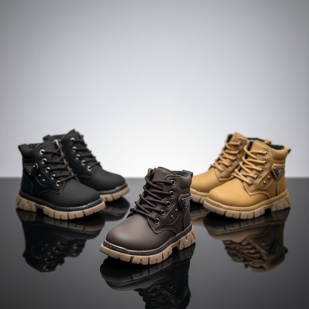 Boys' Rugged Lace-Up Ankle Boots — Product image: