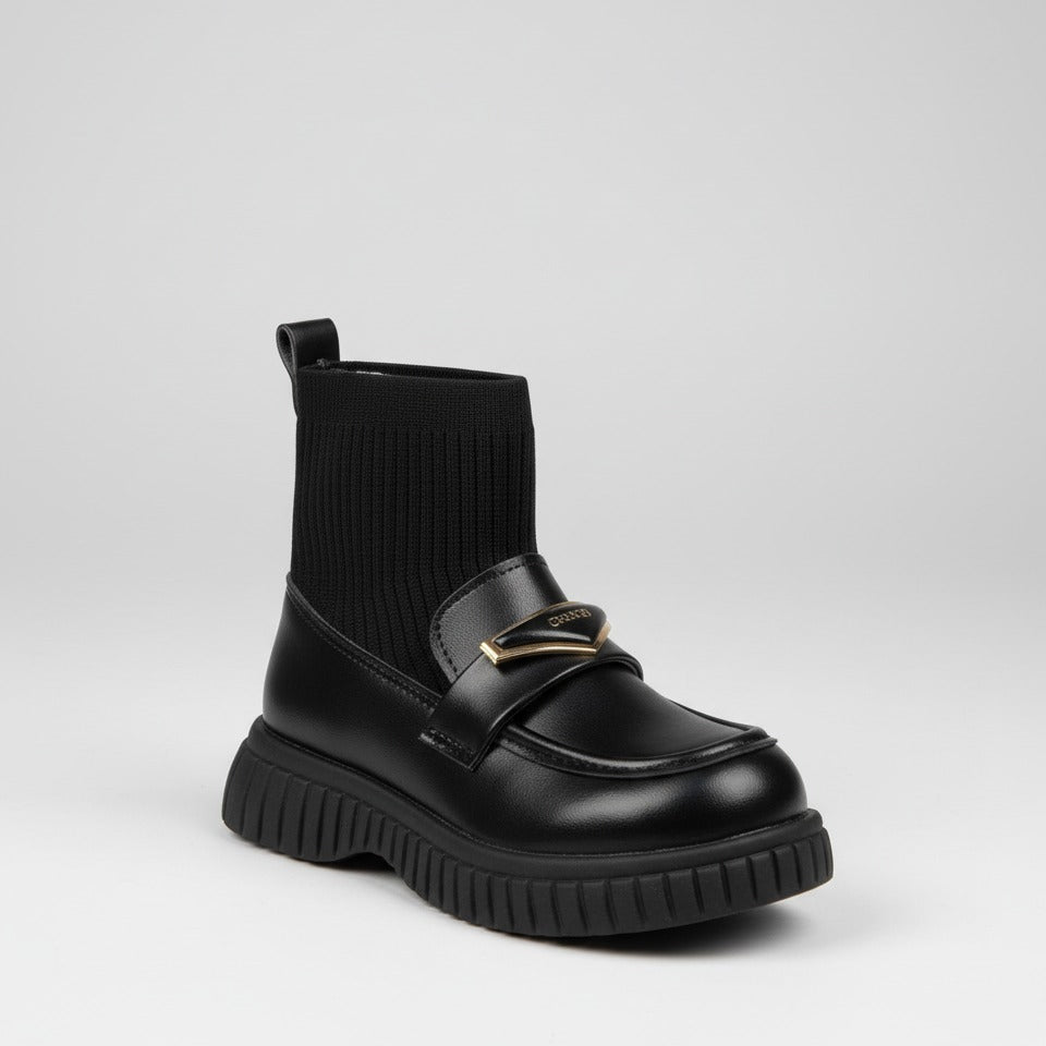 Girls' chunky sock‑loafer boots — Product image: