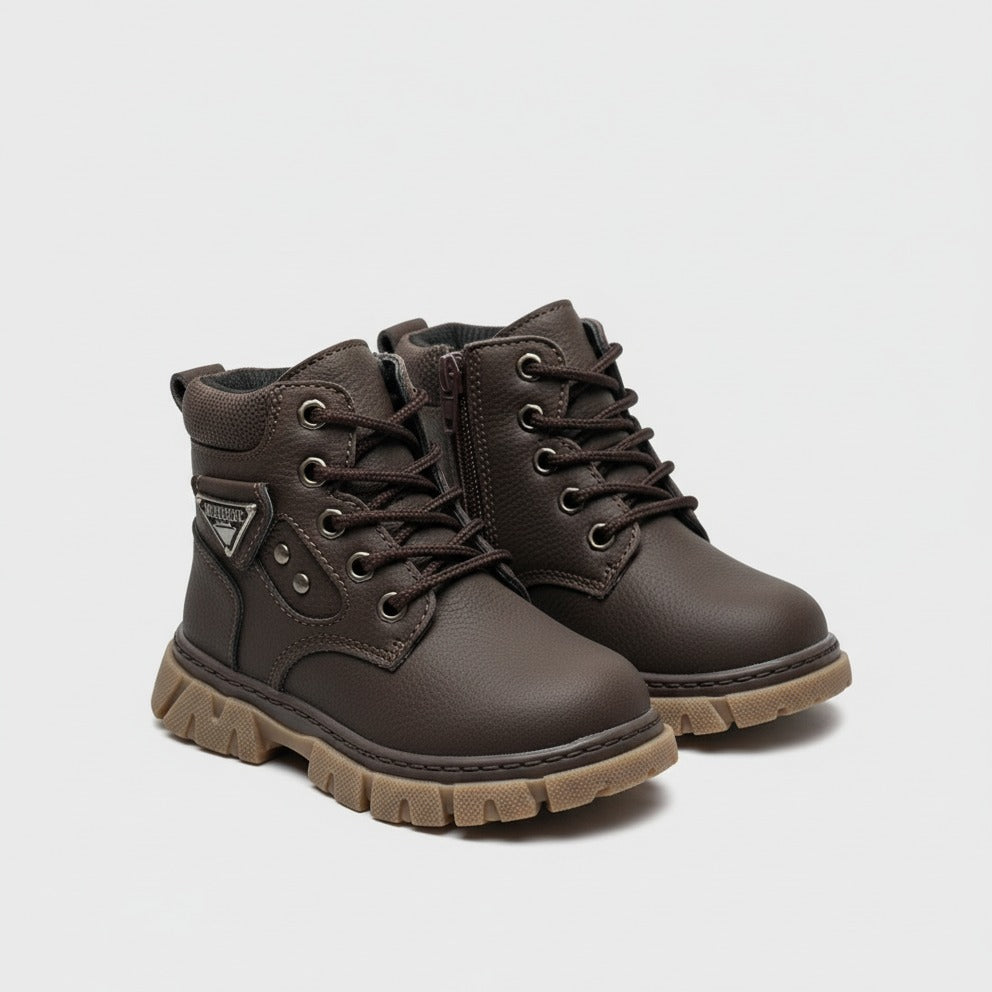 Boys' Rugged Lace-Up Ankle Boots — Product image:
