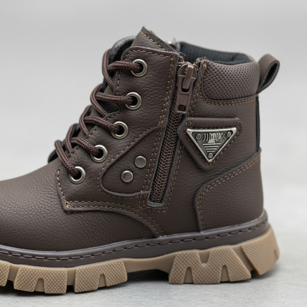 Boys' Rugged Lace-Up Ankle Boots — Product image: