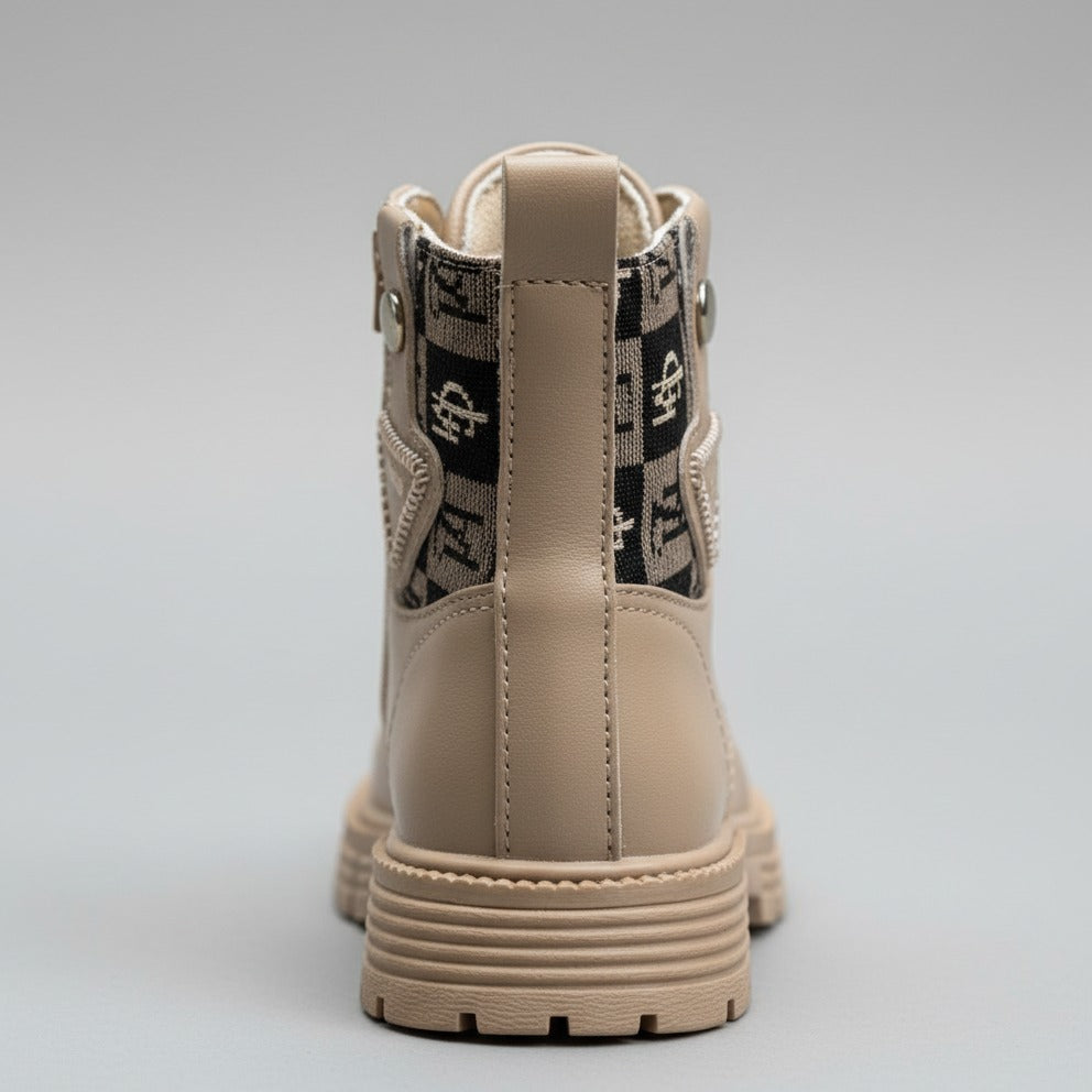 Boys’ lace-up ankle combat boots with chunky sole — Product image: