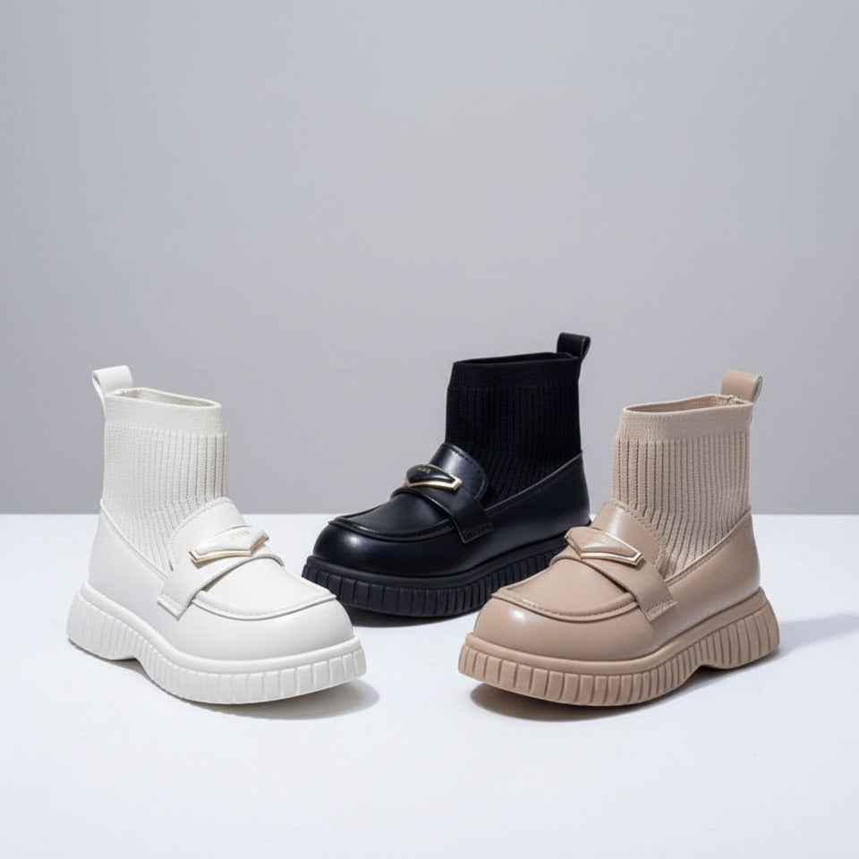 Girls' chunky sock‑loafer boots — Product image: