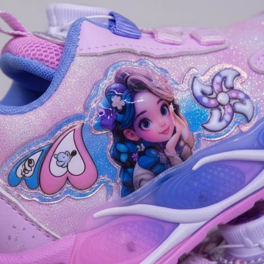 Girls’ Glitter Princess Graphic Sneakers — Product image: