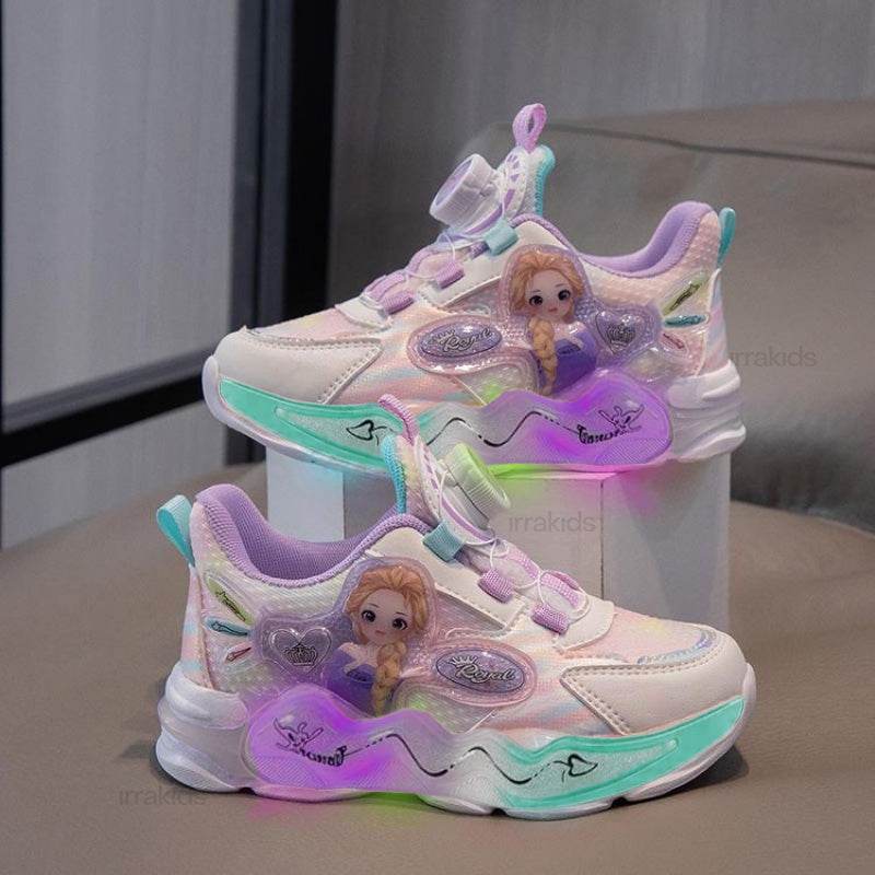 Frozen Magic: Disney Girls' Winter Sneakers , Breathable Design, and Leather Top for Stylish look! - IRRAKIDS