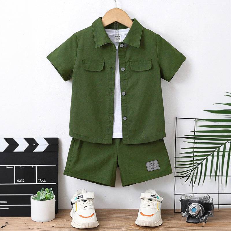 Summer Vibes: Linen Casual Cool 2pcs Set with Badge Letter Print - IRRAKIDS