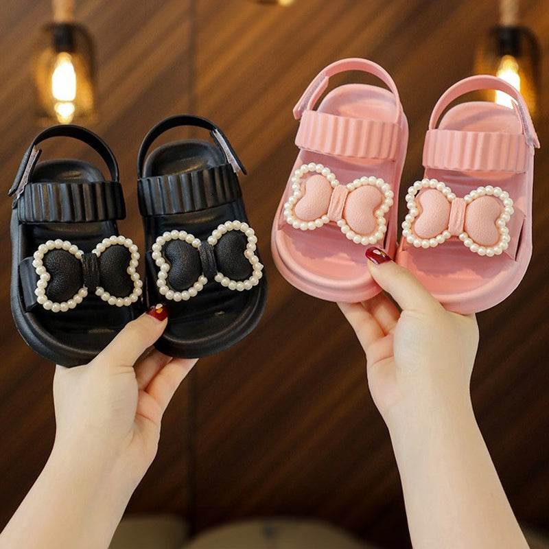Beach Princess: Little Girls' Net Open-Toe Sandals with Non-Slip Sole - IRRAKIDS