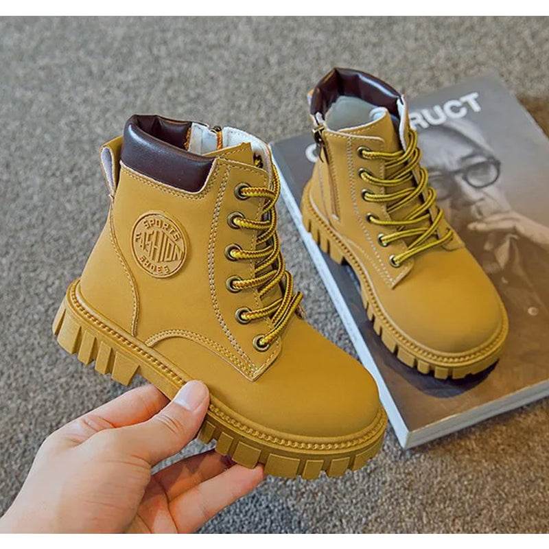 Ultimate Comfort and Durability: Khaki Kids' Low Tube Zipper Boots for Boys and Girls - IRRAKIDS