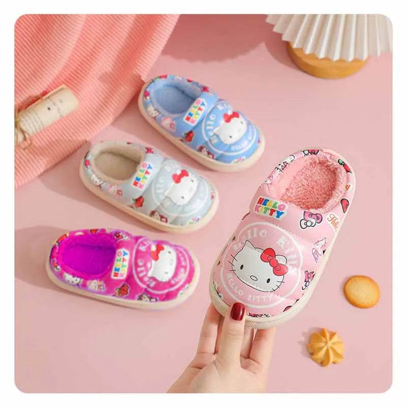 Hello Kitty Cozy Cotton Slippers: Adorable Autumn-Winter Indoor Delight for Kids! - IRRAKIDS