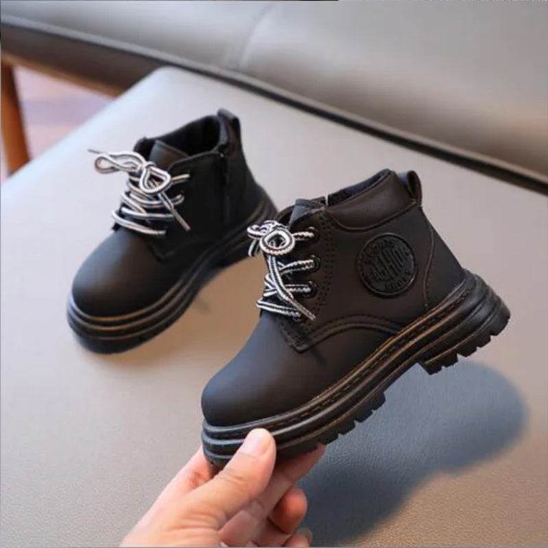 Comfort and Durability: Khaki Kids' Low Tube Zipper Boots for Boys and Girls - IRRAKIDS