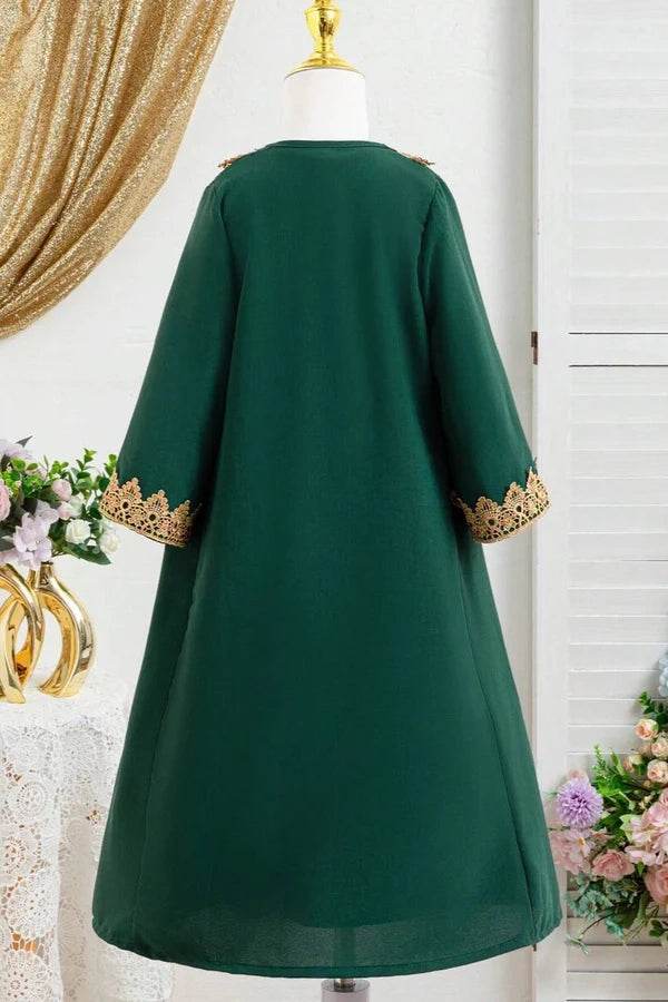 Girls' luxury dress in classic elegant design with gold embroidery - IRRAKIDS
