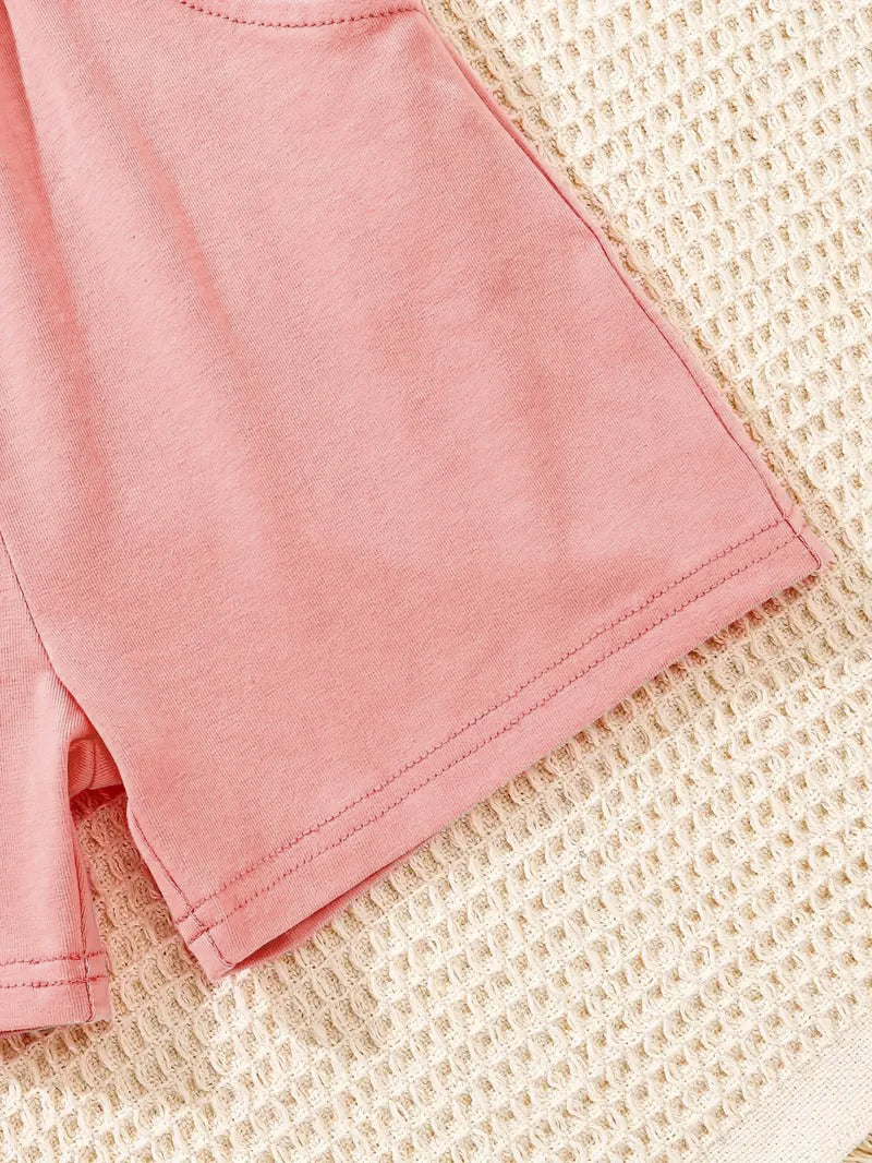 Tenue d'été 3 pièces Disney Stitch pour fille : ensemble haut court, débardeur et short pour s'amuser en plein air et se détendre.