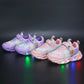 أحذية بنات رياضية مزودة بإضاءة LED علوي برسم الاميرة