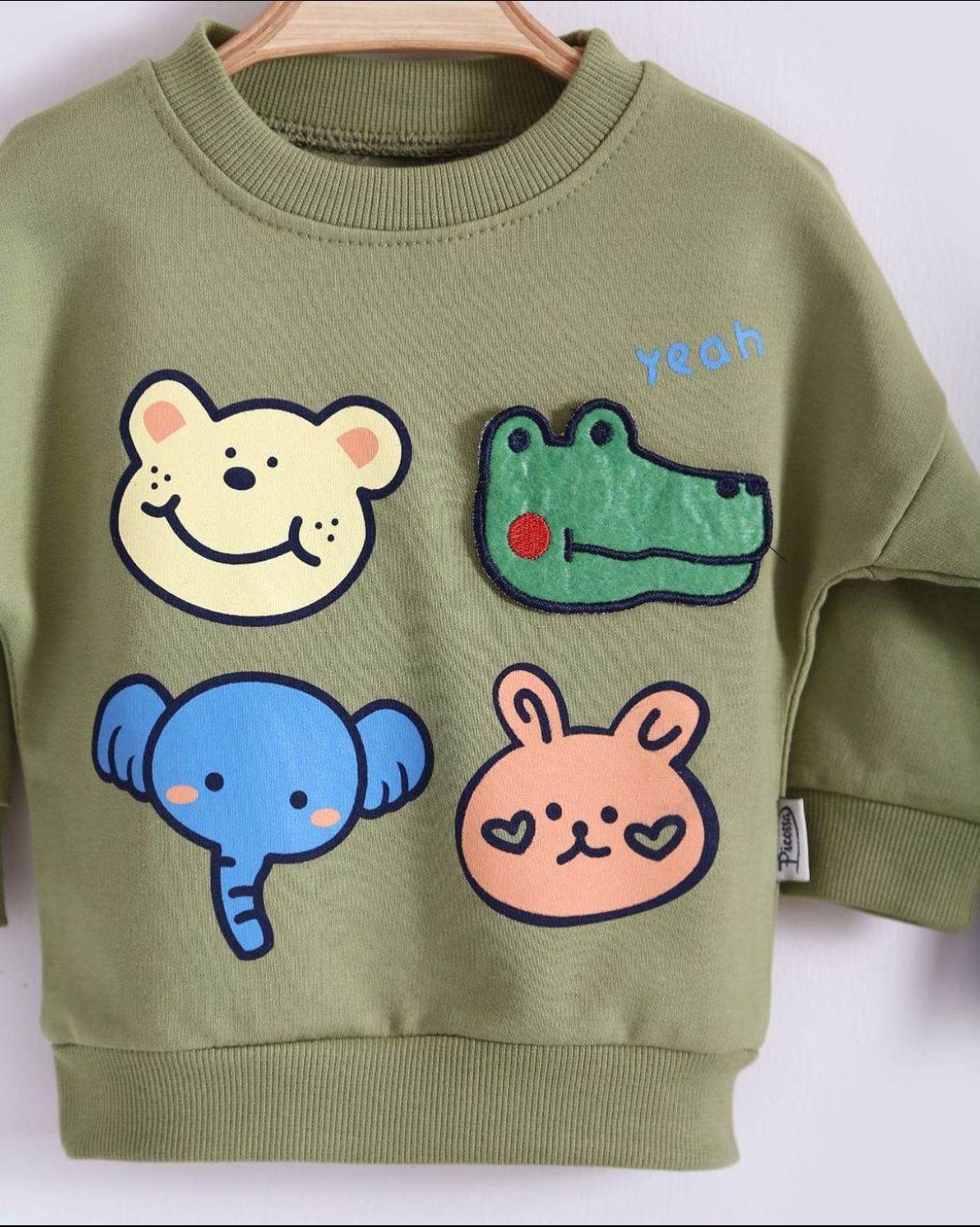 2pcs boy girls top and pants with beautiful Animal faces - IRRAKIDS