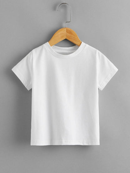 T-shirt uni à manches courtes pour enfants