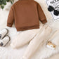 Stylish Baby Boy Suede Jacket & Cargo Pants Set – Cozy & Trendy Outfit for All Seasons - IRRAKIDS