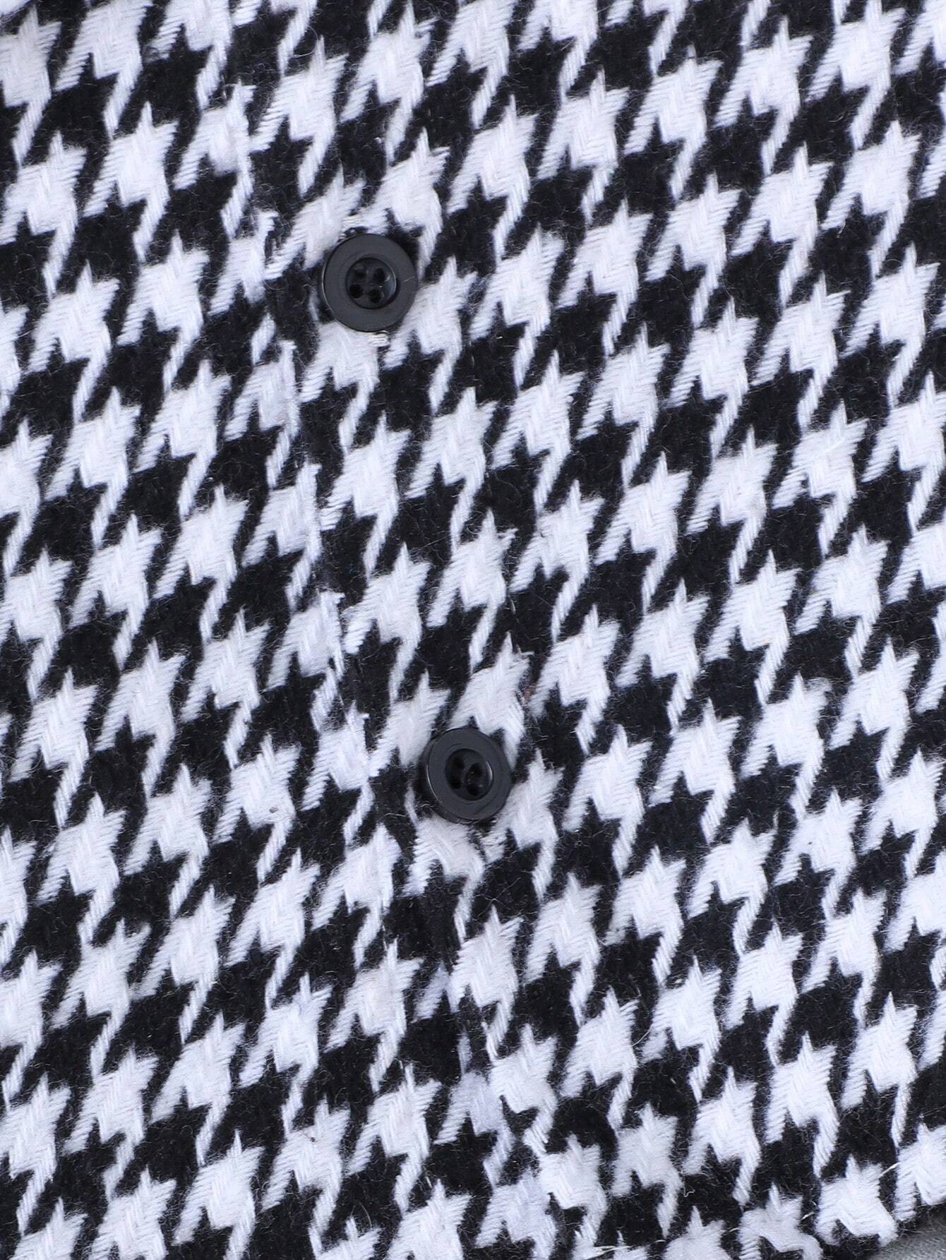 طقم ملابس  أولاد من بلايفول بالز - جاكيت أنيق بنقشة مربعات هاوندستوث + بنطال أسود متناسق، طقم أنيق وعصري لفصلي الربيع والخريف