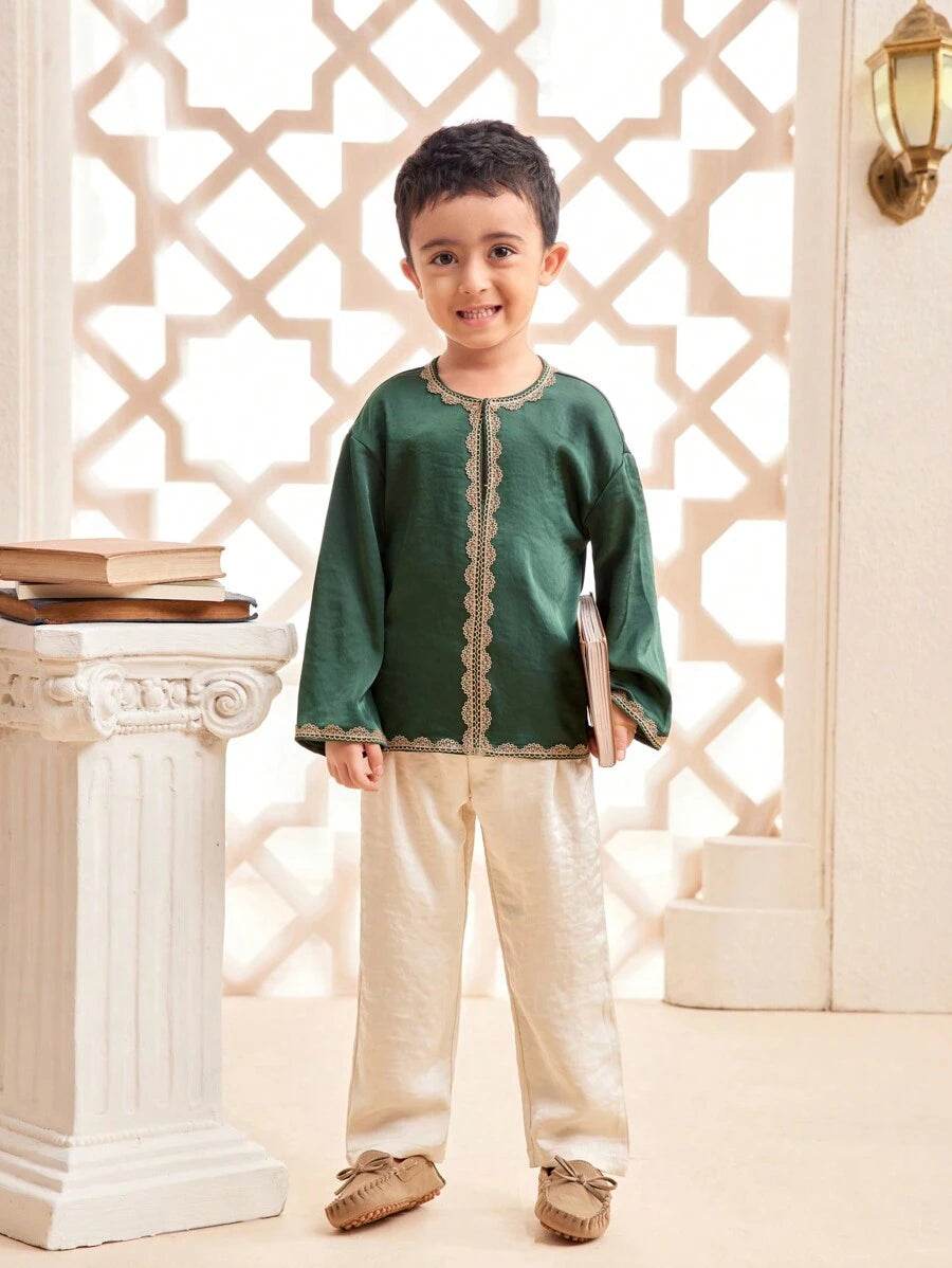 Festive Fusion: Modern and Traditional Long Sleeve Set for Young Boys - IRRAKIDS