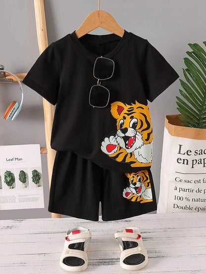 Ensemble deux pièces à imprimé tigre pour garçon