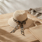 Ensemble deux pièces 100 % coton, robe léopard à col carré, sans manches, nœud papillon et chapeau