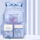 Sacs à dos multi-poches de style coréen pour filles et garçons, sacs d'école imperméables avec ours brodé