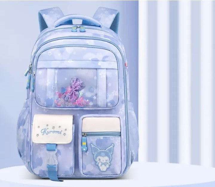 Sacs à dos multi-poches de style coréen pour filles et garçons, sacs d'école imperméables avec ours brodé