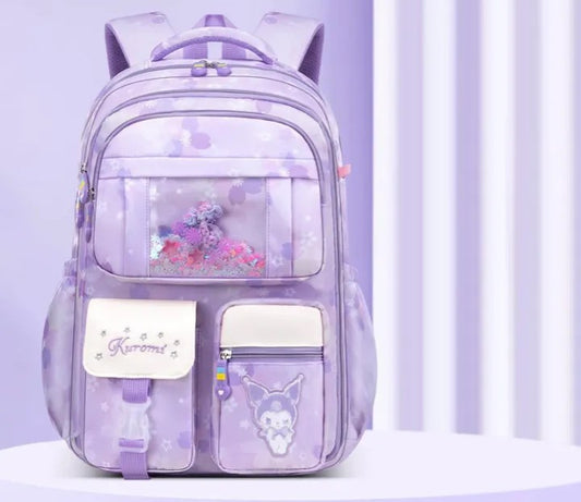 Sacs à dos multi-poches de style coréen pour filles et garçons, sacs d'école imperméables avec ours brodé