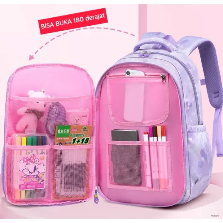 Sacs à dos multi-poches de style coréen pour filles et garçons, sacs d'école imperméables avec ours brodé