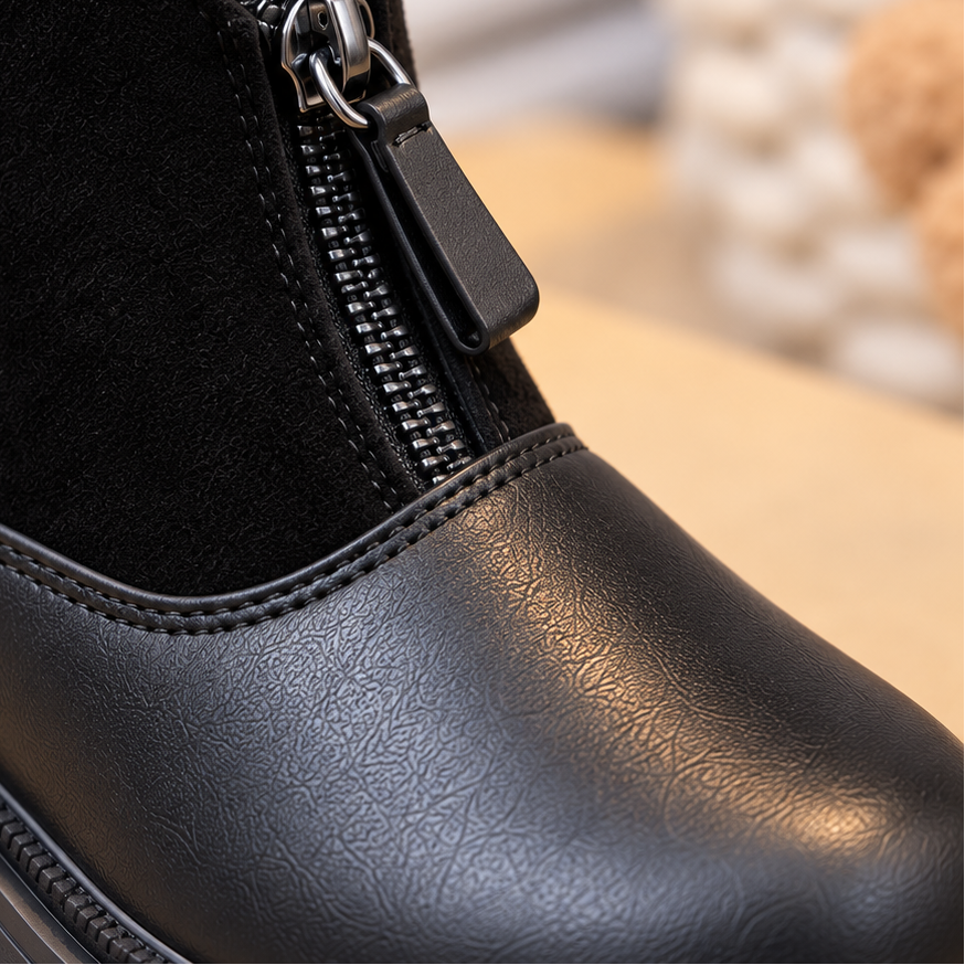 Bottines élégantes pour fille avec fermeture zippée et détails dorés