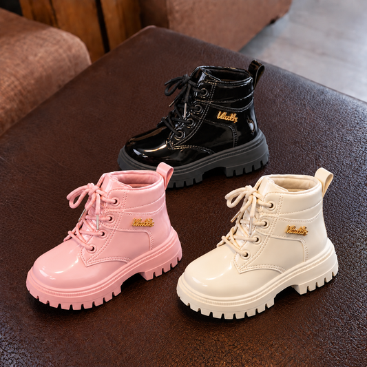 Bottines à lacets élégantes pour filles – Bottines montantes chaudes, confortables et tendance avec semelle épaisse antidérapante