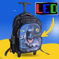 Children’s Cartoon Schoolbag with Wheels – Ultra-Light, LED Lights, Superheroes & Princess Elsa Design