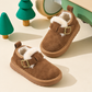 Chaussures montantes pour enfants, doublées de polaire, aspect daim, avec boucle classique et semelle épaisse pour des tenues d'automne et d'hiver ravissantes