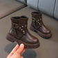 Girls’ Fashion Buckle & Chain Ankle Boots