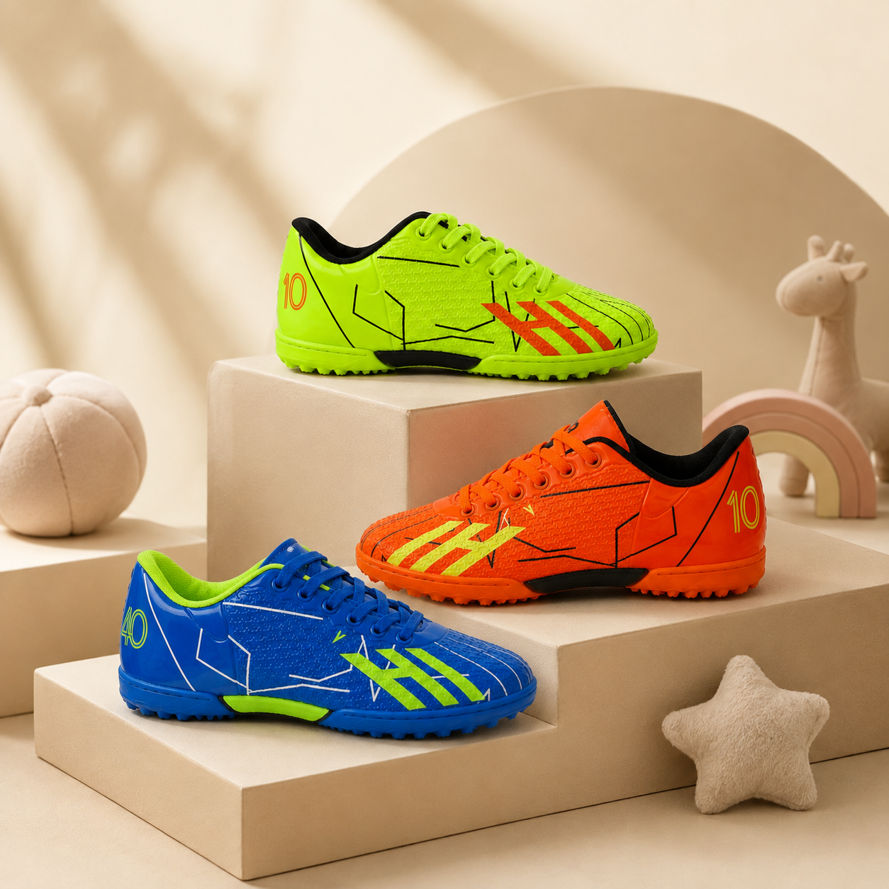 Kids’ Turf Football Shoes – Lightweight Lace-Up Soccer Cleats