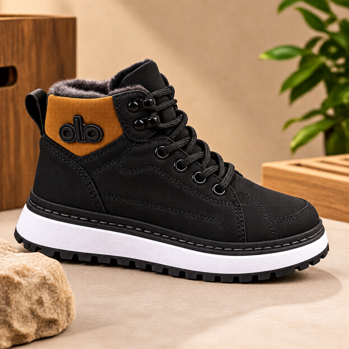 Kids’ Warm High-Top Winter Boots – Casual Lace-Up Shoes