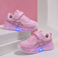 Kids’ LED Light-Up Sneakers – Breathable Mesh, Velcro Closure & Cushioned Sole