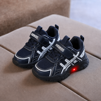 Kids LED Light-Up Sneakers – Lightweight Breathable Shoes with Velcro Closure and Anti-Slip Sole