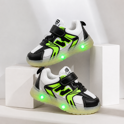Kids’ LED Light-Up Sneakers with Adjustable Velcro Strap